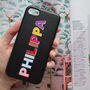 Personalised Rainbow Font Black Pu Leather Phone Case, thumbnail 6 of 7