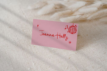 Personalised Disco Ball Wedding Place Card, 2 of 2