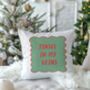 “Tinsel In My Veins” Christmas Cushion, thumbnail 2 of 6