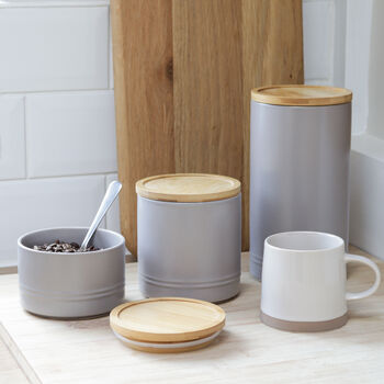Neutral Grey Ceramic Storage Canister, 5 of 5
