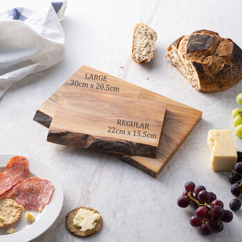 Personalised Cheese Lover Olive Wood Serving Board, 2 of 7