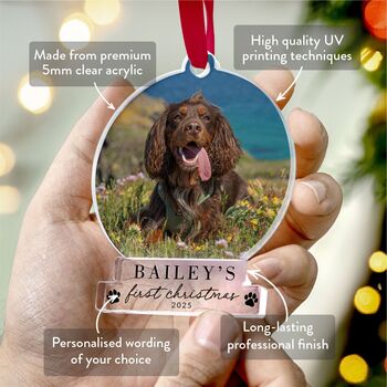 Dog's First Christmas Photo Ornament 2025, 2 of 9