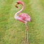 Metal Flamingo Garden Bird Statue, thumbnail 1 of 3