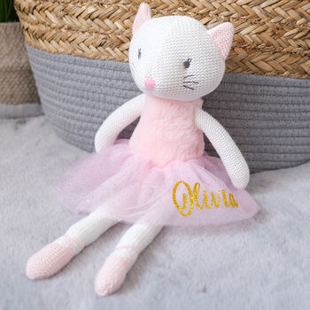 Personalised Cat Knitted Soft Toy, 2 of 5