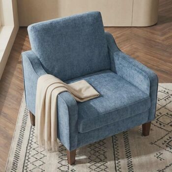 Navy Armchair Living Room Comfortable Lounge Chair, 4 of 5