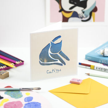 Blue Catisse Cat Artist Greetings Card, 3 of 3