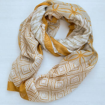 Mustard And Sage Print Scarf, 3 of 4