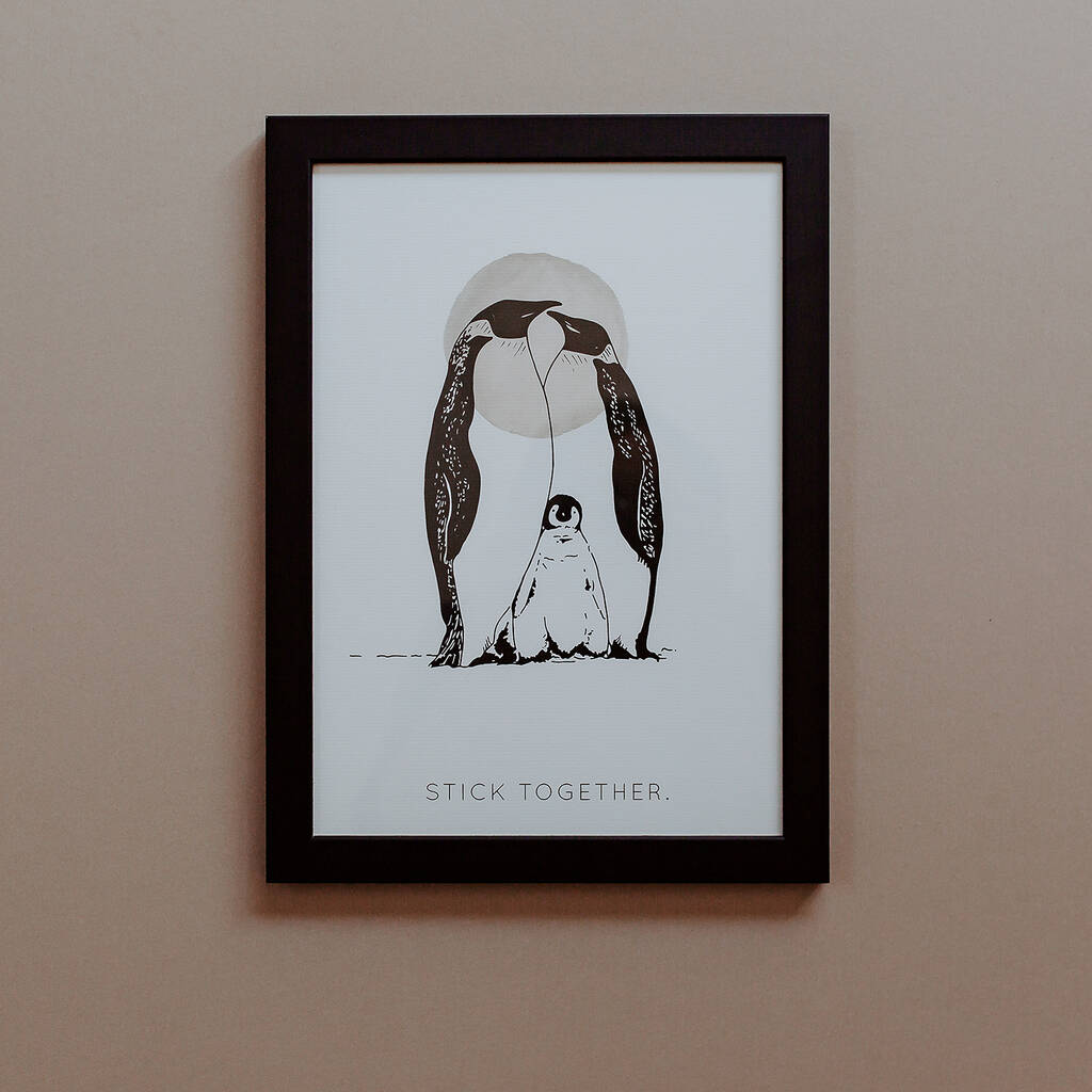 Penguins 'Stick Together' Print, 1 of 5