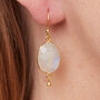 Brown Topaz Oval Drop Gold Plated Earrings, thumbnail 11 of 12