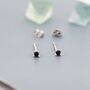 Extra Tiny 2mm Black Cz Stud Earrings, thumbnail 4 of 11