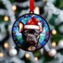 French Bulldog In Santa Hat Suncatcher Decoration, thumbnail 3 of 6