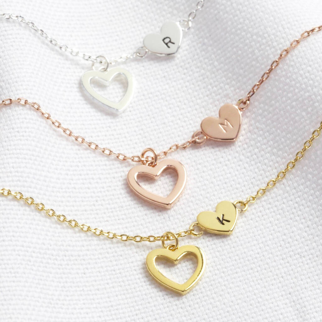 Personalised Mismatched Heart Necklace By Lisa Angel ...