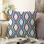 Diamond Cushion Cover With Navy, Orange And Mint, thumbnail 1 of 4