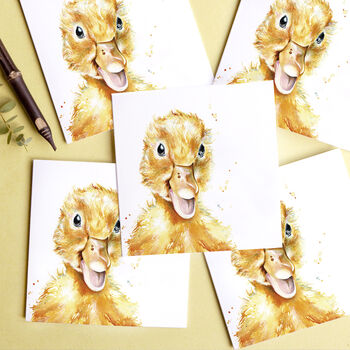 Inky Duckling Blank Greeting Card For Easter, 2 of 2