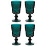 Set Of Four Zafra Teal Wine Goblets, thumbnail 2 of 5