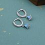 Sterling Silver Opal And Cz Crown Huggie Hoops, thumbnail 6 of 12