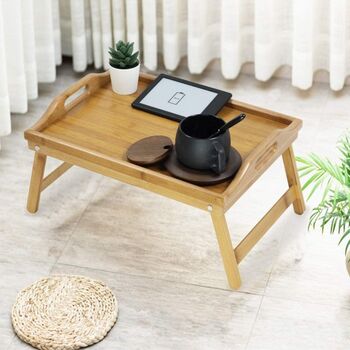 Foldable Serving Bamboo Bed Tray Table, 2 of 7