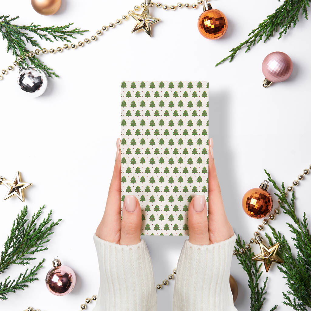 Embossed Little Trees Christmas Gift Wrap Full Ream 833 ft x 24 in