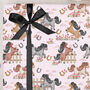 Three Sheets Of Children's Pink Horse Wrapping Paper, thumbnail 1 of 2