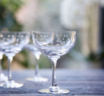 Set Of Six Star Champagne Saucers, 3 of 5