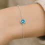 Sterling Silver December Blue Topaz Birthstone Bracelet, thumbnail 1 of 6