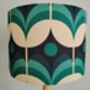 Blue Geometric Retro Floral Design Handmade Lampshade Table Floor Or Ceiling Pendant, thumbnail 5 of 10