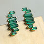 Emerald Ladder Baguette Stud Earrings, thumbnail 1 of 7
