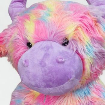 Extra Large Rainbow Highland Cow Soft Toy 60cm, 3 of 4