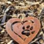 Cat Pet Memorial Rust Metal Love Heart Plaque, thumbnail 6 of 11
