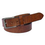 Thick Tan Men's Leather Belt Distressed Finish Width '1.35 inches', thumbnail 3 of 7