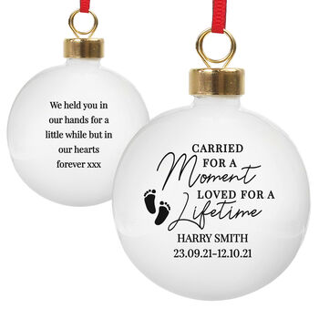 Personalised Carried For A Moment Bauble, 3 of 3