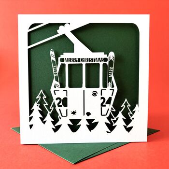 Ski Lift Personalised Family Christmas Card, 2 of 4