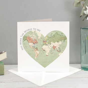 Vintage Map Heart Card, 3 of 5