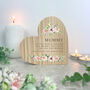 Personalised Any Message Pink Floral Wooden Freestanding Heart, thumbnail 1 of 5