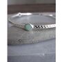925 Silver Tri Stone Bangle, Chrysophrase, thumbnail 3 of 3