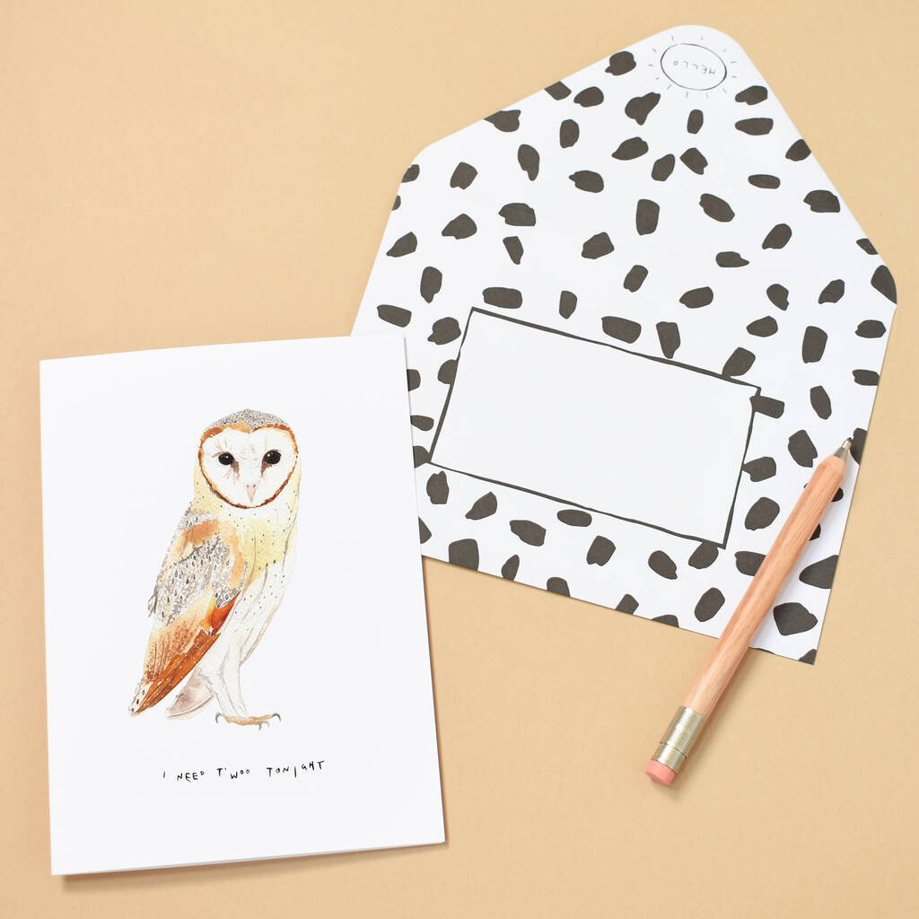 Barn Owl Valentines Card, 1 of 2