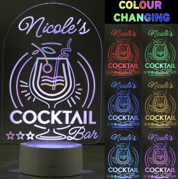 Personalised Cocktail LED Colour Changing Light, 2 of 4