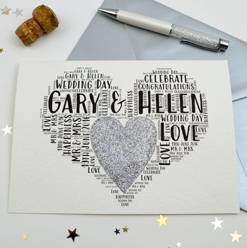 Personalised Wedding Love Sparkle Card, 6 of 12