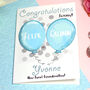 Personalised Balloons Baby Twins New Grandparents Card, thumbnail 7 of 10
