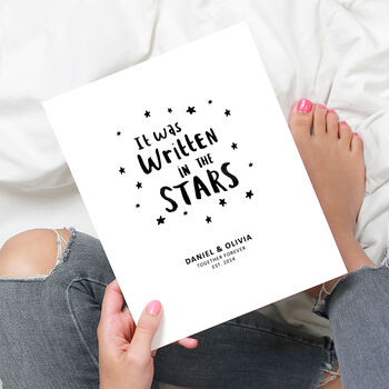 Personalised 'Written In The Stars' Couples Print, 2 of 3