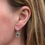 The Square Dalmatian Jasper Earrings, Silver, thumbnail 2 of 5