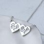 Personalised Handprint Double Heart Necklace, thumbnail 1 of 6