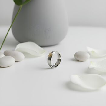 Hammered Sterling Silver Spinner Ring With Golden Heart, 5 of 5