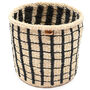 Baini: Black Check Woven Storage Basket, thumbnail 4 of 5