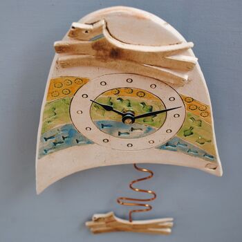 Brown Dogs Hilltop Wall Clock With Pendulum, 5 of 8