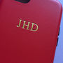 Red Pu Leather Embossed Phone Case, thumbnail 5 of 5