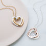 Personalised Interlinking Hearts Necklace With Gold, thumbnail 3 of 7