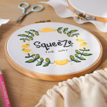 'Squeeze The Day' Cross Stitch Kit, 2 of 5