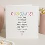 Colourful Congratulations Card For Friend Or Family, thumbnail 1 of 7