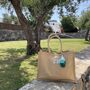 Personalised Patch Square Jute Beach Tote Bag, thumbnail 5 of 11